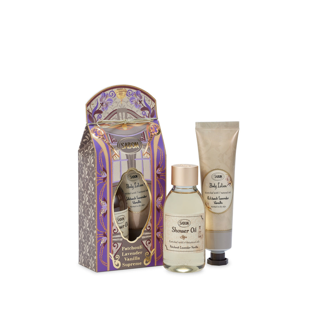 Lily Palace Mini Patchouli Lavender Vanilla Kit - Shower Oil & Body Lotion