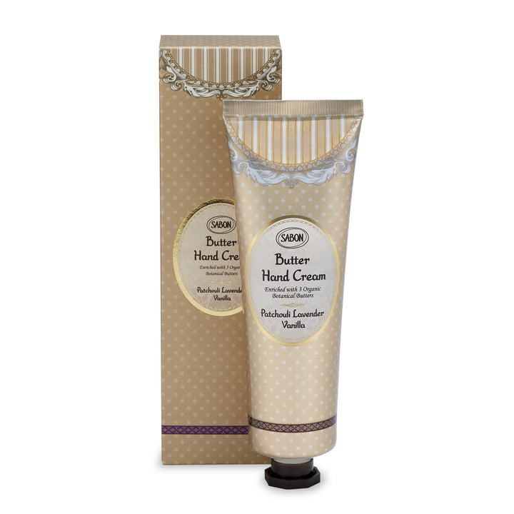 Sabon Butter Hand Cream Patchouli Lavender Vanilla 75 ml Tube & Box