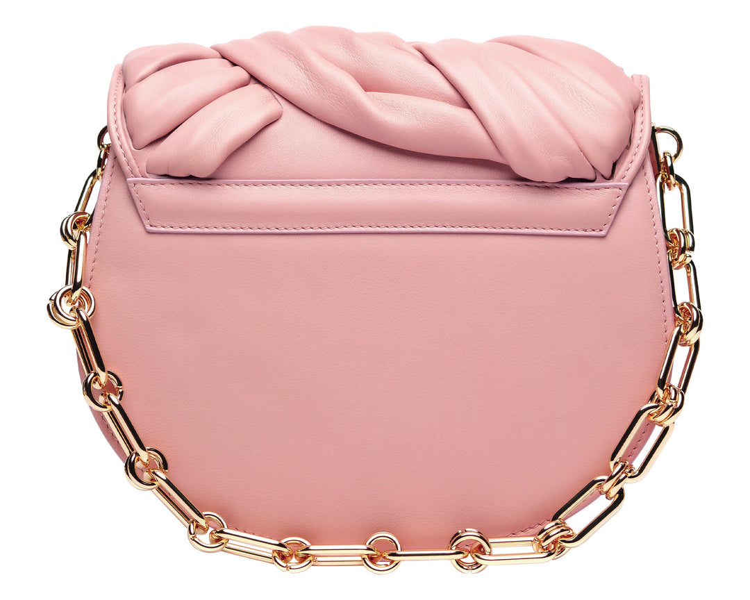 Borsa in Pelle con Intreccio Rosa Nude
