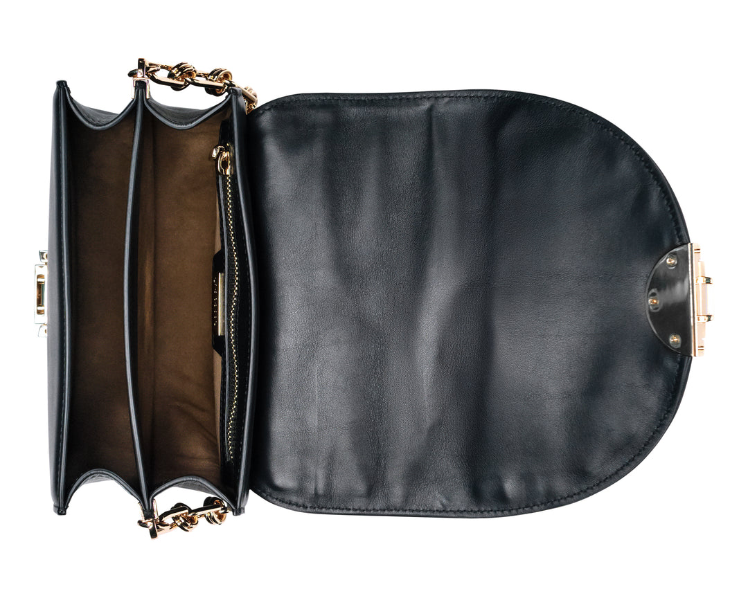 Borsa in Pelle con Intreccio Nera