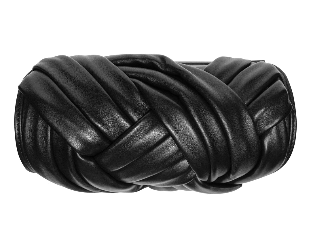 Borsa in Pelle con Intreccio Nera