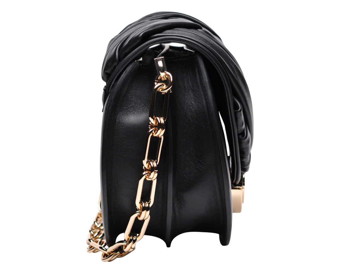 Borsa in Pelle con Intreccio Nera