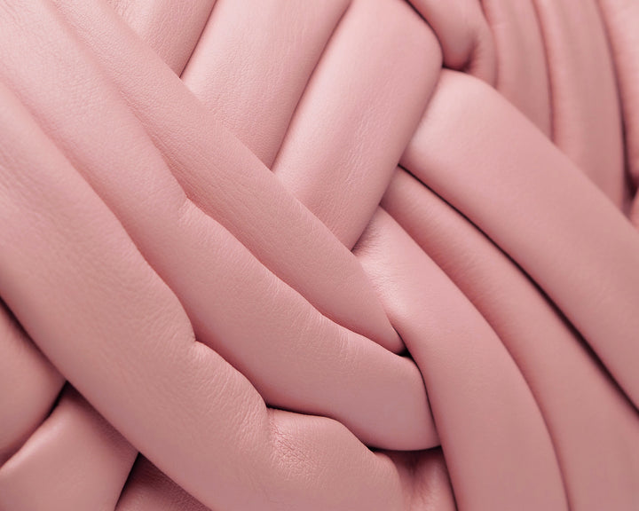 Borsa in Pelle con Intreccio Rosa Nude