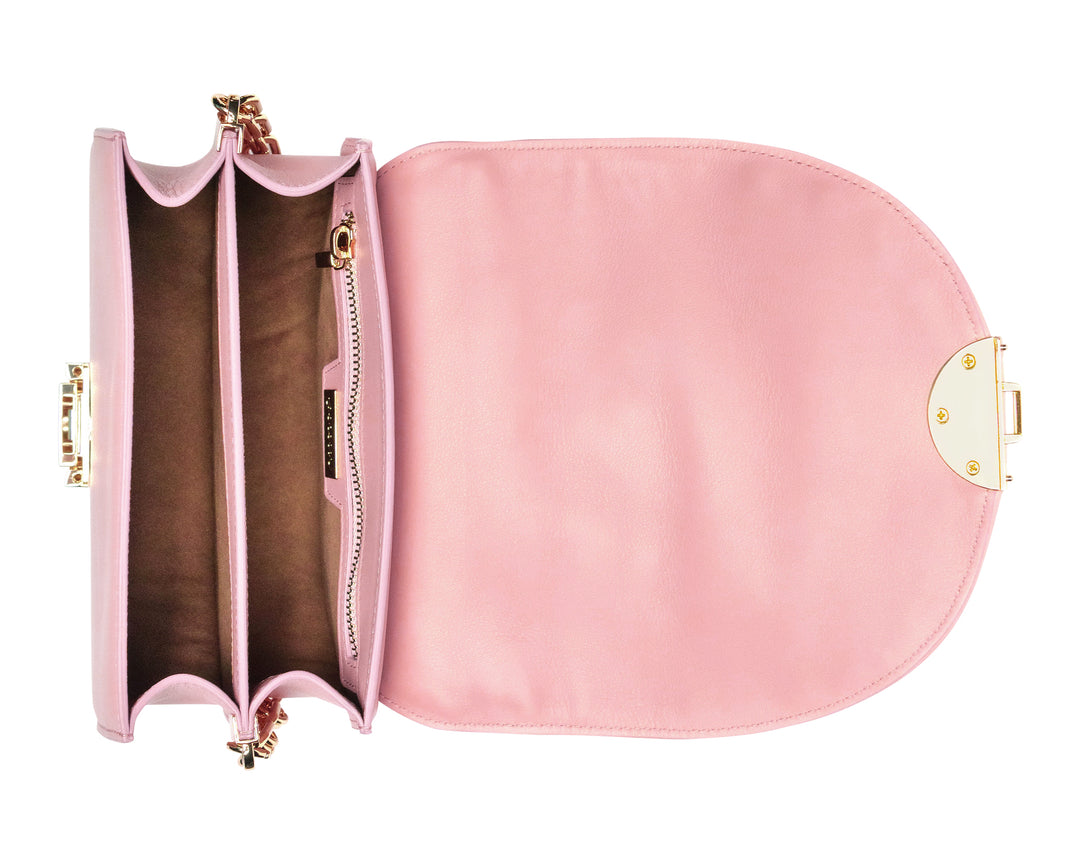 Borsa in Pelle con Intreccio Rosa Nude